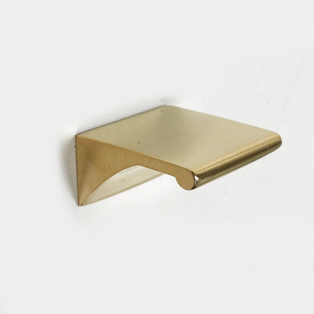 Polished Unlacquered Brass "Graham" Tab Drawer Pull - Industry Hardware