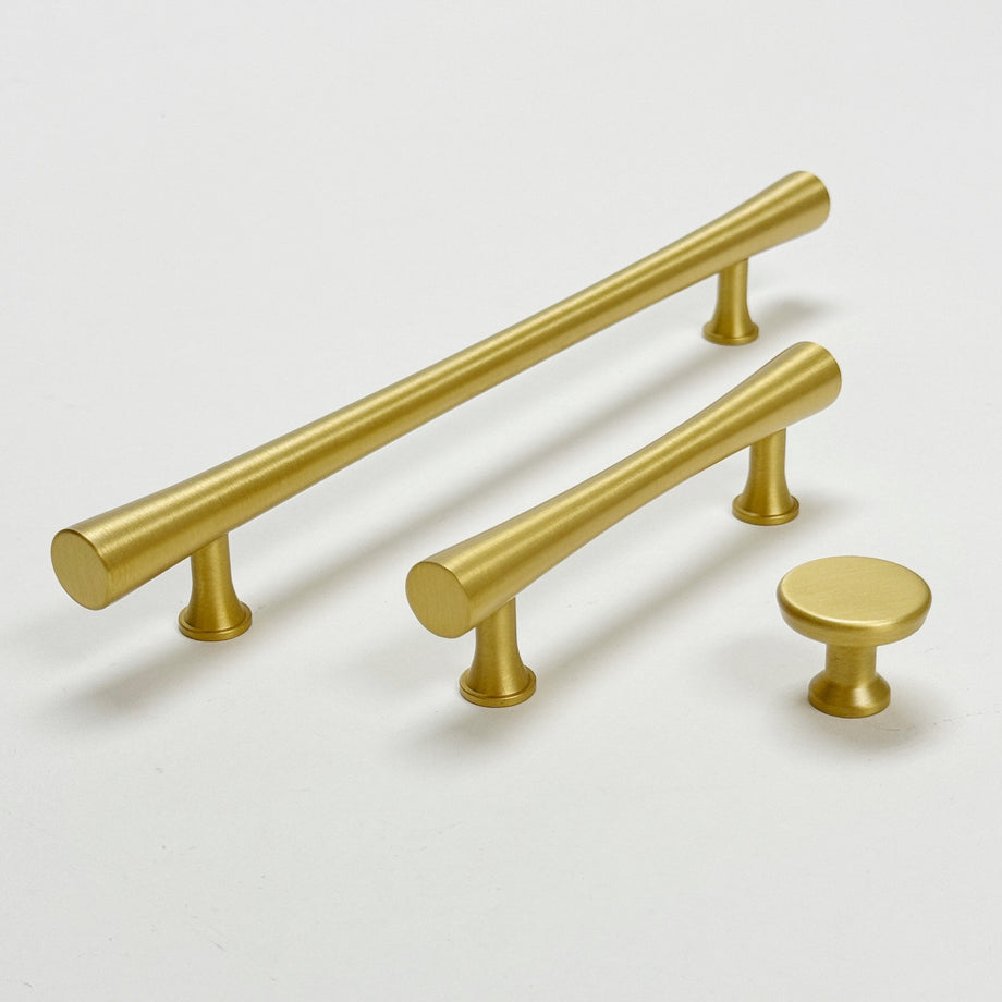 Ironmongery Charon Satin Brass Handle Hardware Pack