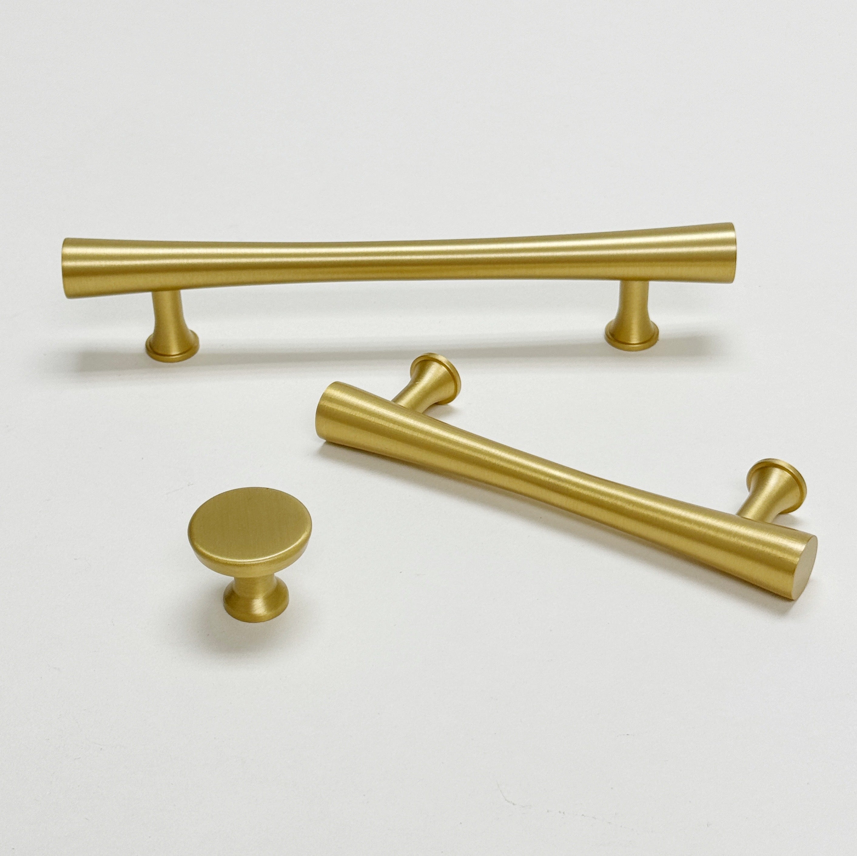 Satin Brass Cabinet Hardware Collin Drawer Pulls and Cabinet Knobs