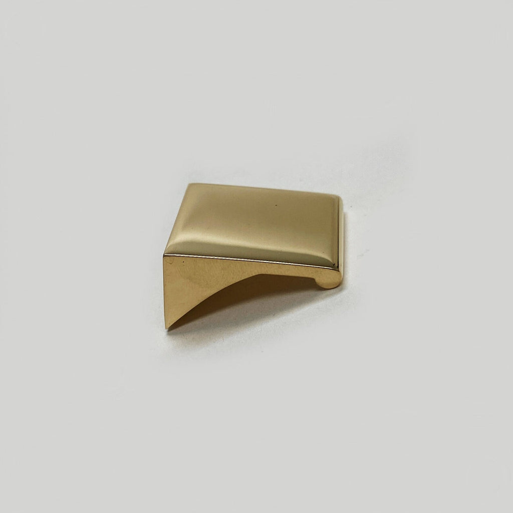 Polished Unlacquered Brass "Graham" Tab Drawer Pull - Industry Hardware