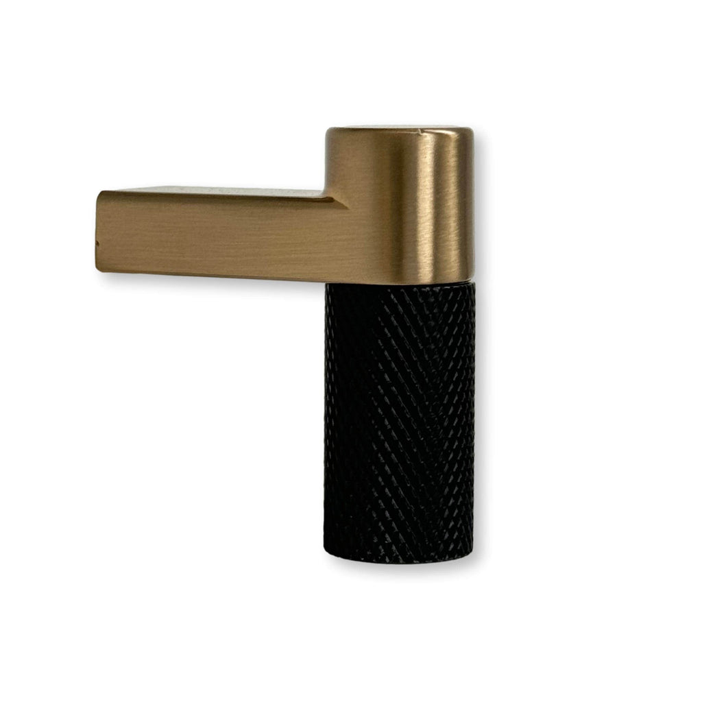 Knurled Champagne Bronze and Black Select Dual-Finish Knobs and Pulls - Forge Hardware Studio