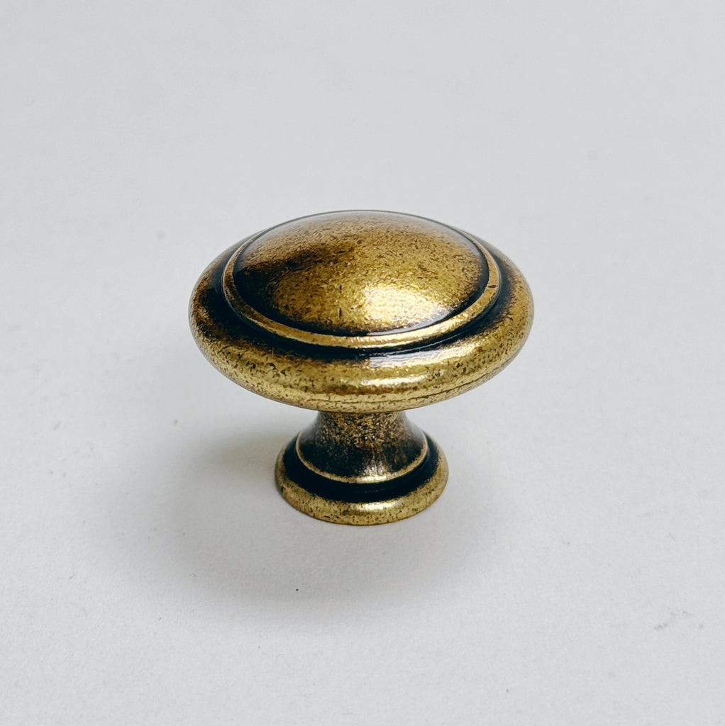 Cabinet Hardware "Palermo" Drawer Pulls and Knobs in Antique Brass - Forge Hardware Studio