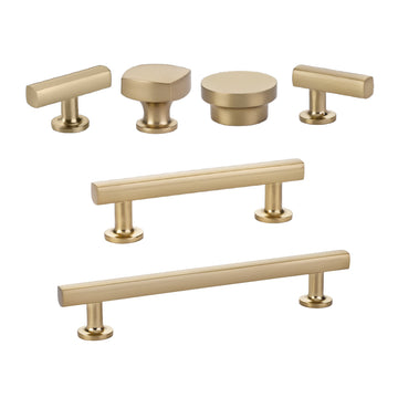 Satin Brass Neal Cabinet Knobs and Pulls Cabinet Hardware – Forge  Hardware Studio