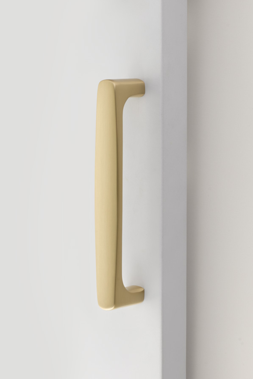 Door handle - Polished unlacquered brass - Model 705 - CC 187 mm - BRASS  door handles - VillaHus