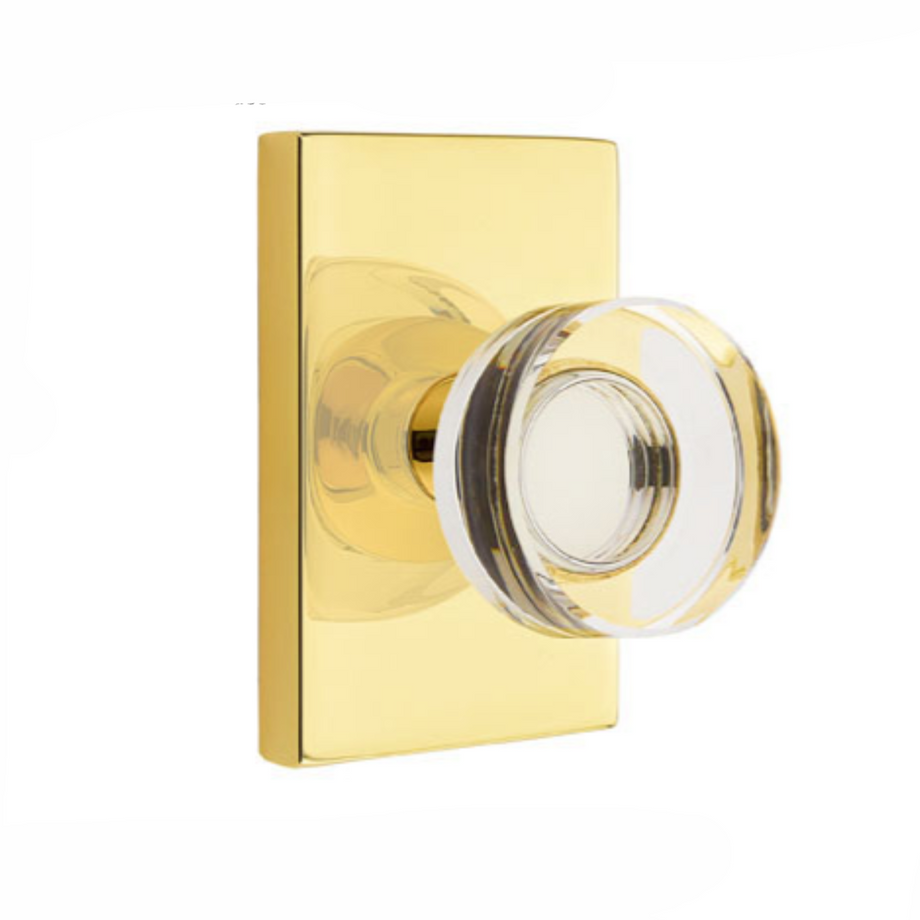 Modern Disc Crystal Knob in Unlacquered Polished Brass Door Knob w/ Mo –  Forge Hardware Studio