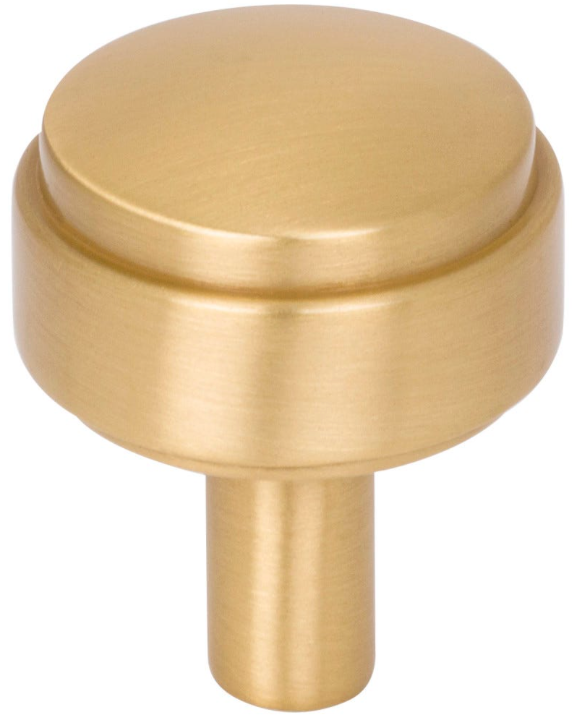 Nash Brushed Brass Drawer Pulls and Cabinet Knobs - Forge Hardware Studio