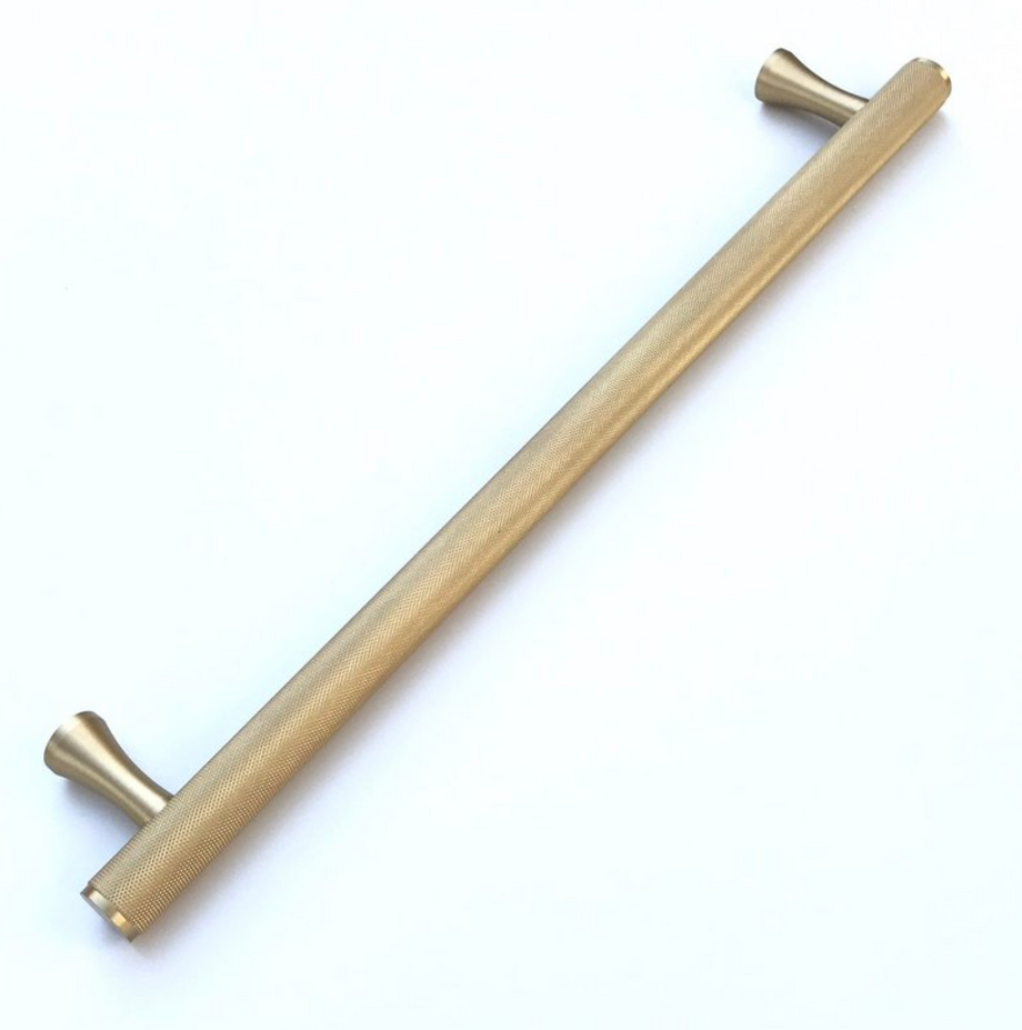 Brass Solid Texture No.2 Knurled Drawer Pulls and Knobs in Satin