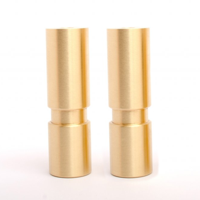 Set of 2 Medium Mid-century Modern Furniture Legs - Replacement Legs in Brushed Brass - Forge Hardware Studio