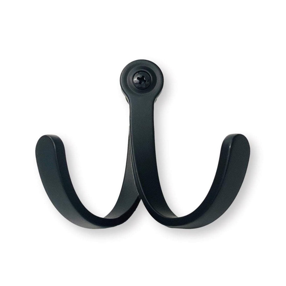 Matte Black Modern Double Wall Hook Hat Towel Hook – Forge Hardware Studio