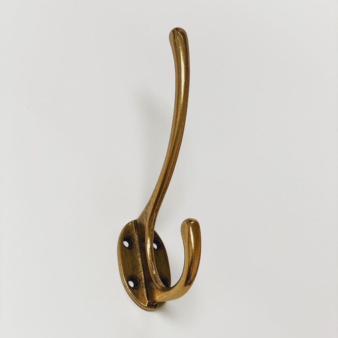 Handcrafted Unlacquered Brass Hooks For Wall