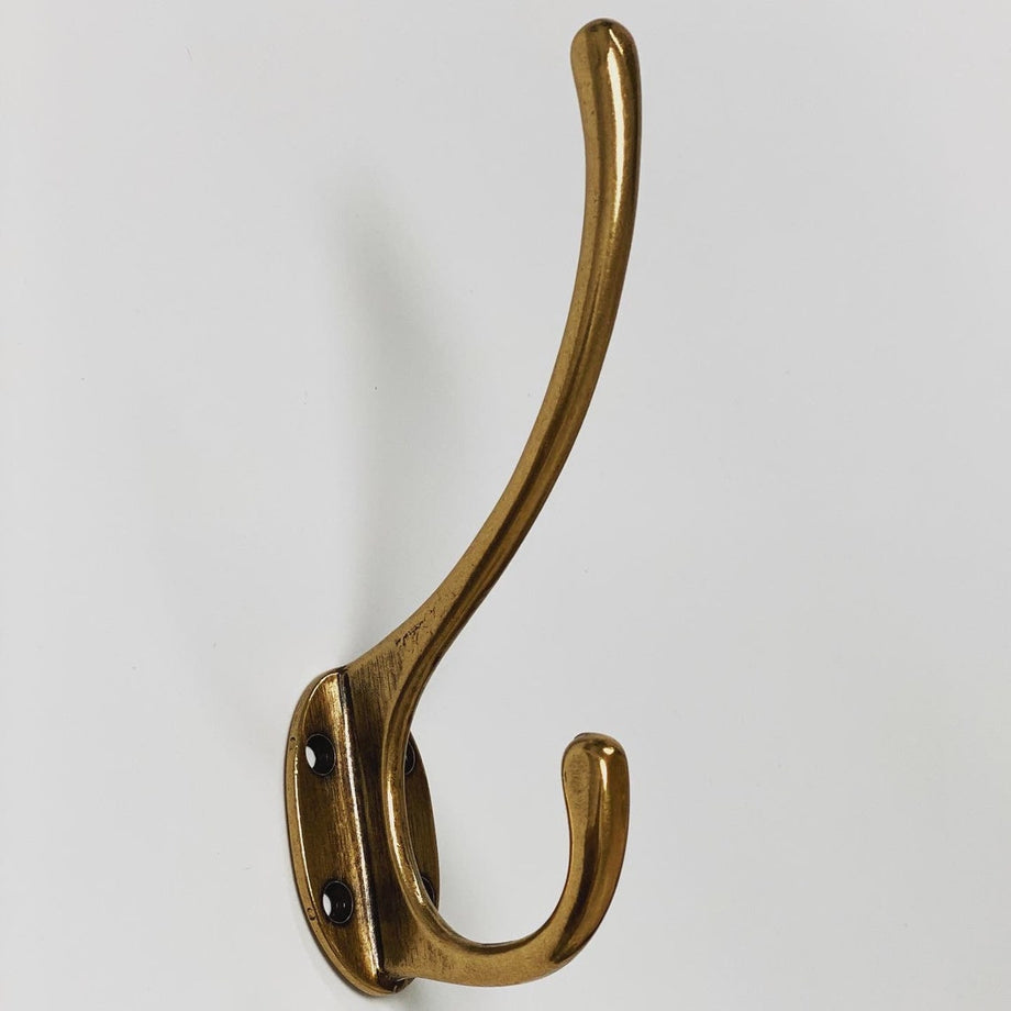 Hat & Coat Hook Acorn Antique Satin Brass