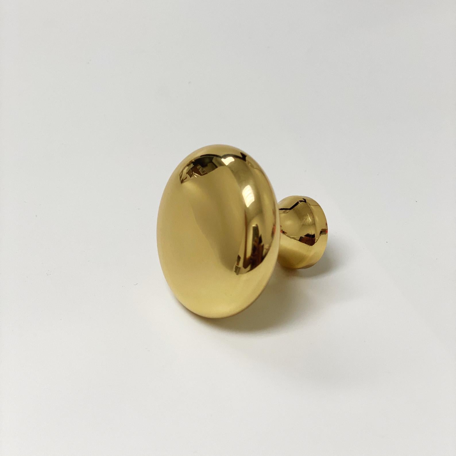 Cravat Polished Unlacquered Brass Knob 1.25