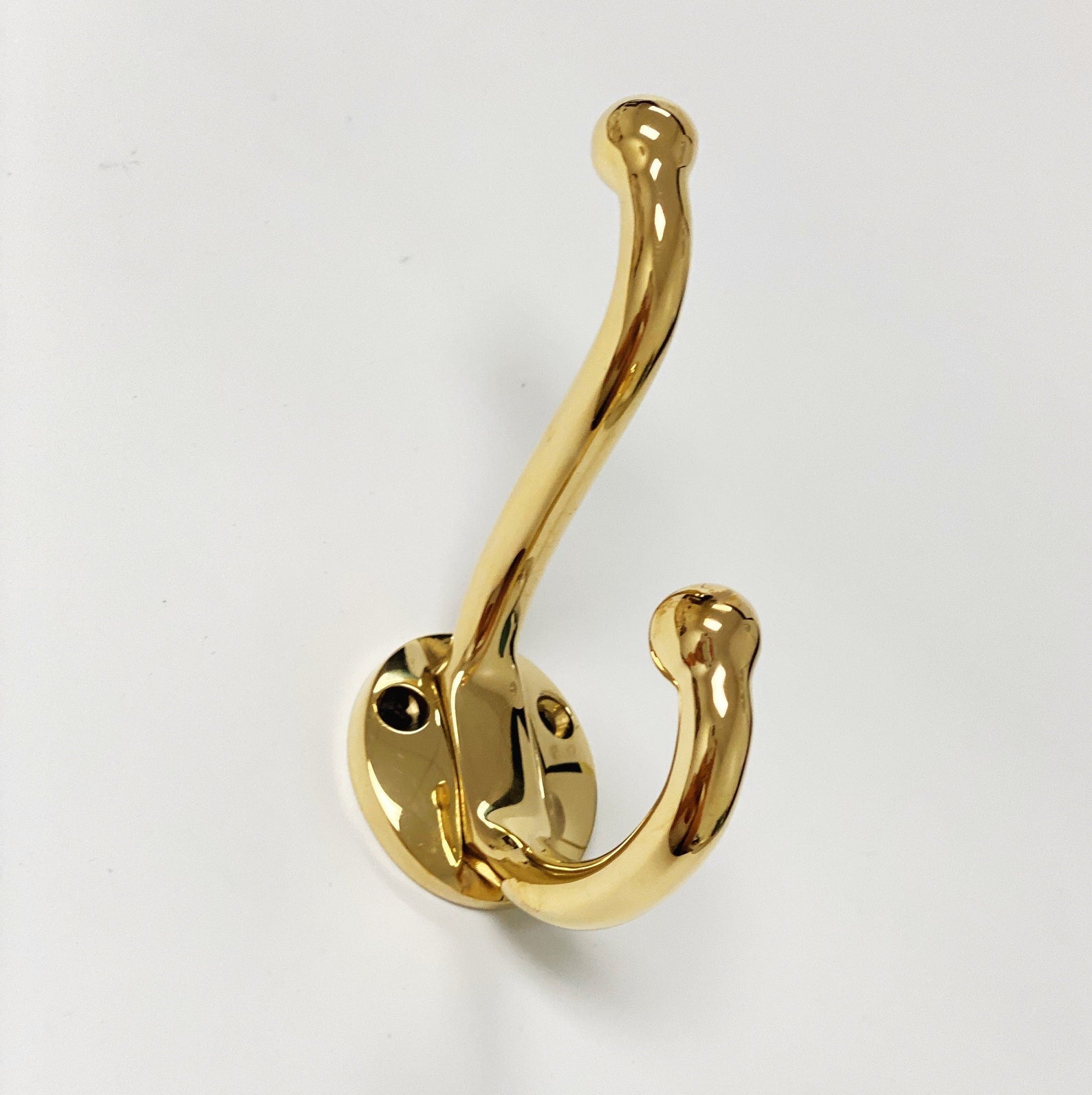 Polished Unlacquered Brass Heritage Wall Hook, Brass Wall Coat