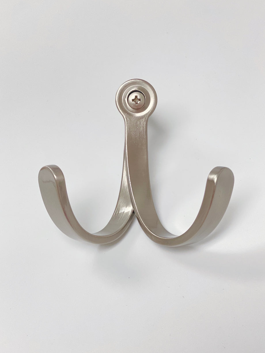 Metal Wall Hook - Black, Brass, Bronze, & Silver, White Finishes